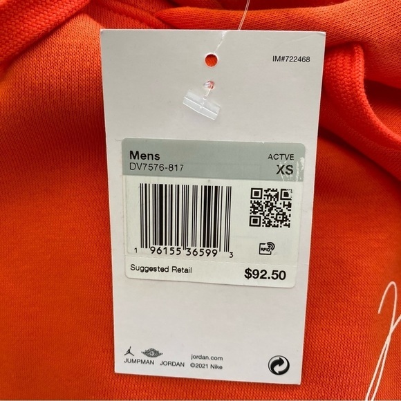 Jordan Flight MVP Wheaties Fleece Hoodie Orange Rush Nwt Men Size XS - Picture 13 of 14